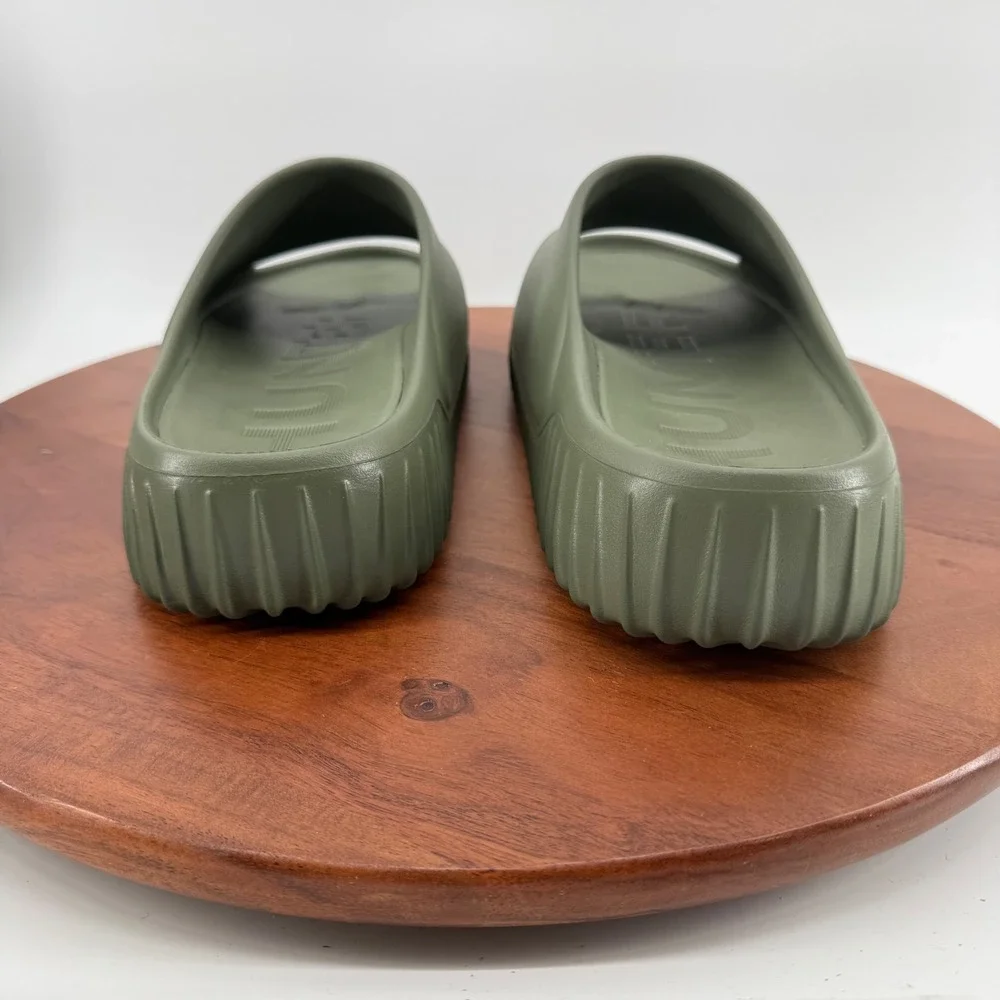 Hunter Finn Dark Green Slide Sandals Platform Logo Slip On Men's Size 10M